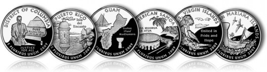 2009 DC and US Territories Quarters (Proof Versions) - Click to Enlarge