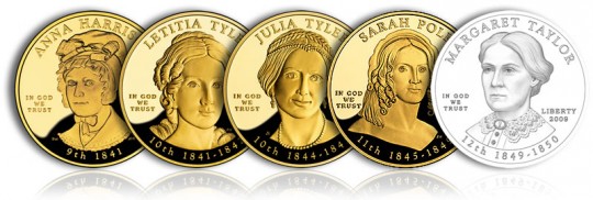 2009 First Spouse Gold Coins 2009 First Spouse Gold Coins (Obverse, Proof Versions) - Click to Enlarge