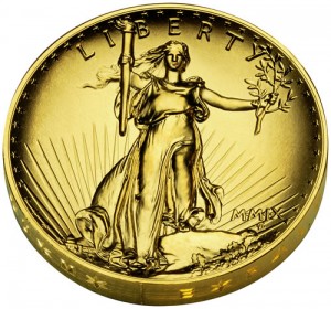 2009 Ultra High Relief Double Eagle Gold Coin (Obverse) - Click to Enlarge