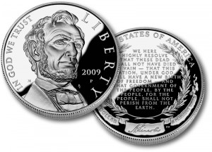 Lincoln Commemorative Proof Silver Coin - Click to Enlarge