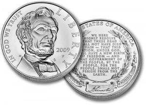 Lincoln Commemorative Uncirculated Silver Coin - Click to Enlarge