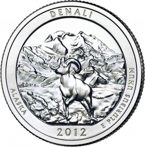 2012 Denali Silver Coin (associated quarter image shown) (US Mint image)