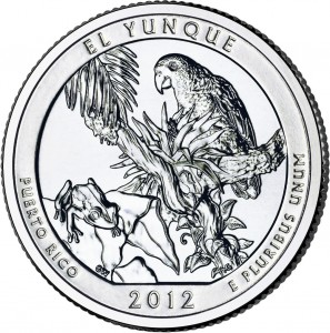 2012 El Yunque National Forest Quarter (US Mint image) 2012 El Yunque National Forest Quarter (US Mint image)